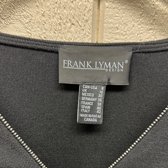 Frank Lyman Design Black V-Neck Ruffle Sleeve Blouse - Picture 3 of 5